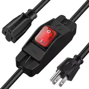 3 Prong Extension Cord Compatible with Switch Waterproof Switch 1875W Heavy Duty