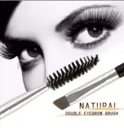 Eyebrow Bamboo Brush Duo Make up Brush Eye Brow Double Sided Flat Angled Spoolie