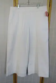 NWT Spanx White Cropped Wide Leg Cotton/Rayon Trouser Women's Pants Slacks 1X