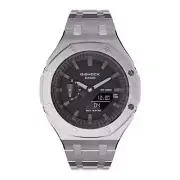 Casioak GA2100 Mod Watch - Silver Royal Oak Modded G-Shock GA-2100
