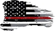 24" Thin Black Line Metal American Flag Decor Veterans Tattered Distressed Old Glory Design Patriotic Long Lasting Tough Durability Ready to Hang Outdoor Flag, Home or Office!