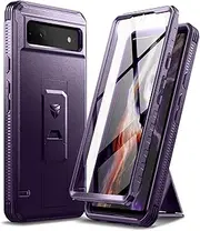 [Dexnor] for Google Pixel 6A 5G Case, [Built in Screen Protector and Kickstand] Heavy Duty Military Grade Protection Shockproof Protective Cover for Samsung Google Pixel 6A 5G - Phantom Purple