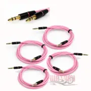 4X 3.5MM AUX MALE AUDIO EXTENSION CABLE CORD PINK FOR GALAXY S4 S3 NOTE 3 NEXUS