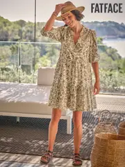 FatFace Nancy Ivory Linear Floral Dress (AK9438) | $150