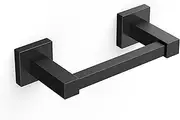 FORIOUS Toilet Roll Holder, Wall Mount Stainless Steel Square Double Post Pivoting Design, Rustproof and Modern Commercial Bathroom Toliet Roll Holder, Matte Black