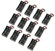 Mipcase 12Pcs Battery Holder with Wire Connector Lightweight Plastic Case for Durable Use Portable Battery Storage for DIY Projects and Electronic Devices