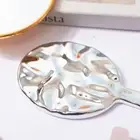 Liquid Shape Oval Mirror Mini Hand-held Desktop Cosmetic Mirror Makeup Tool