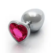 Ouch Pink Heart Gem Metal Plug Large