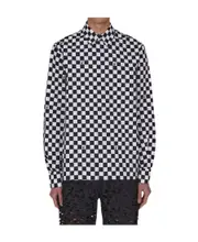 checkerboard print shirt M Black