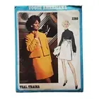 Vogue 2260 Americana Teal Traina Pattern Misses Dress Jacket Size 14 Uncut FF