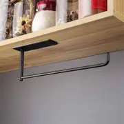 Stainless Steel Self Adhesive Paper Towel Holder Under Kitchen Cabinet Holder Wall Mount-Black