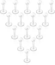 Gojewen Plastik Lippenpiercing Kunststoff Labret Helix Tragus Stekcer Retainers Klar Fleixbel Piercing Lippe 6-12mm