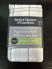 New Better Homes & Gardens Standard Queen Size Signature Soft Pillowcase Set