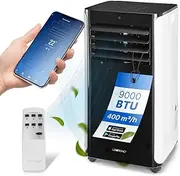 Clatronic Portable Air Conditioner CL 3716 (Smart Home) Compatible with Amazon Alexa & Google Assistant, 3-in-1: Cooling, Dehumidification & Ventilation, with Drain Hose, Remote Control, 9000 BTU