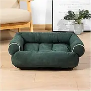 Dog Bed Luxury Large Dog Sofa Bed Dog Bed Dogs Kennel Cat Mats Sleeping Kennel for Small and Large Dog Pet Bed (Color : Dark Green, Size : M)