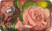 The English Soap Company Royal Botanical Gardens Kew Wrapped Soap Bar, Rose Shea Butter Soap Bar, Moisturising Soap Bar for Face and Body, Summer Rose Scent 240g