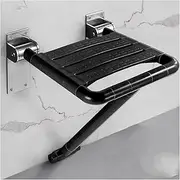Folding Shower Seat for Elderly and Disabled, Shower Seat Bench, Wall-Mounted Folding Stool Chair with T Support Leg and Luminous for Elderly, Seniors, Holds Up to 300kg