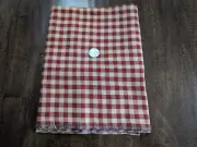 REMNANT 26"/44"wide 100%Cotton HOMESPUN Fab DARK RED/BEIGE 1/4"wide Checkers NEW