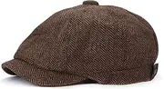 [ZLSLZ] Mens Striped 8 Panel Ivy Newsboy Cabbie Gatsby Beret Painter Hats Caps for Men