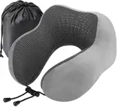 Grey Travel Memory Foam Rebound Pillow U-shaped Sleeping Pad Neck Support