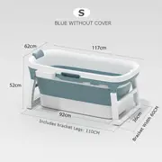 Portable Folding Adult Bathtub 138/117CM Surround Lock Temperature Anti-slip Isolation Layer with Enlarged Space Design Sauna for Bathroom TypeC
