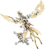 3D Metal Puzzle for Adults Mechanical Phoenix Building kit 304 Stainless Steel Metal Model kit Assembly Constructor Puzzle Set Holiday Personalized Gifts (Gold)