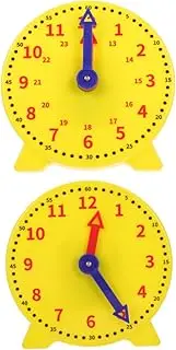 Kisangel 2pcs Student Geared Teaching Clock Model for Learning Easy to Read Analog Clocks with Sturdy Structure for Classroom Use Educational Tool for Teachers and Preschoolers