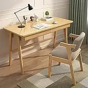 Solid Wood Writing Desk with Drawers Studio Study Bedroom Nordic Industrial Style (120x60x75cm)
