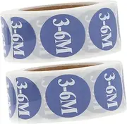 SHOWERORO 2 Rolls Baby Clothing Size Label 500 Stickers/roll 3-6m Retail Store Size Sticker Peel Stick Round Sticker Labels