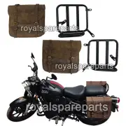 Royal Enfield New Classic Reborn 350 Leather Bags Dust Color With Mounting Pair (for: Royal Enfield)