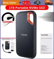 SanDisk Extreme 1TB Portable NVMe SSD, USB-C, up to 1050MB/s Read 1000MB/s Write