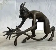 Bronze Austrian Erotic Demon Satyr Devil Sculpture Vintage Figurine Mythical Art