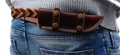 Horizontal carry Fixed blade Knife Leather Sheath holster Vertical sheath x342