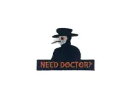 Embroidery patch sew badge iron on glue transfer need doctor mask plague