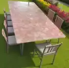 Rose Quartz Stone Dining Table Kitchen Slab Counter Bar Conference Meeting Desk