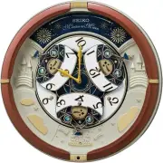 Seiko RE601B Analog Wall Clock 52 Melody In Motion Song Automation 39×39×9.6cm