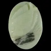BG13812# Hand Carved Cameo Unique Fish Amazonite Pendant Bead Gemstone