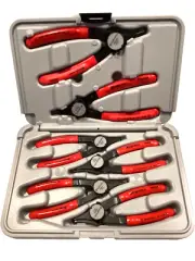 Snap on Tools PRH406 NEW 6 Piece RED Convertible Snap Ring Pliers Fits 1/4 to 2”