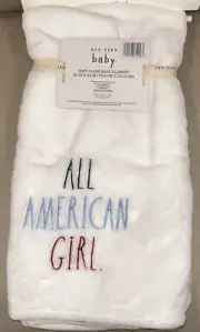 Rae Dunn Soft Plush Baby Blanket “All American Girl” Plush and Soft 30" x 40"