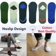GK Mens Invisible Nonslip Loafer No Show Low Cut Solid Argyle Cotton Boat Socks