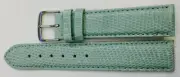 18 MM Real Reptile Wrist Watch Band Lizard Steel Buckle Light Blue