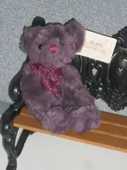 New Vintage Russ Berrie Bears from the Past Plush BEARBERRY Purple Teddy Bear