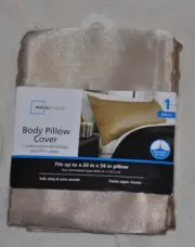 New Mainstays Satin Body Pillow Cover Case Protector 20" x 54" shimmer gold