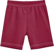 [RPLIFE] Burgundy Girls Bike Shorts Cotton Spandex Lined Toddler Shorts for Under Dresses Summer Outfits, 4-10 Years, Burgundy, 10 Years