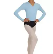 Capezio Women's Cross-Over Top Light Blue Ballet Dance szM BNWT (57)