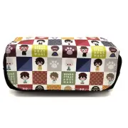 CHIBI CHARACTERS CHESS PATTERN Bungo Stray Dogs Pencil Case (Anime Bag Wallet)