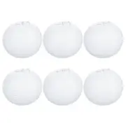 6pcs 14 Inch Folding Hanging Paper Lanterns for Wedding Home Party White