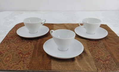 Crate + Barrel Espresso Cup and Saucer Set of 3 Turkish Coffee Demitasse
