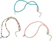 CORHAD 3Pcs Beaded Necklaces for Decorative Neck Jewelry Retro Style for Parties Stage Performances and Beach Holidays