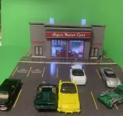 Hand Assembled - 1/64 Scale Diorama – Super Motorcars Dealer Showroom & Parking
